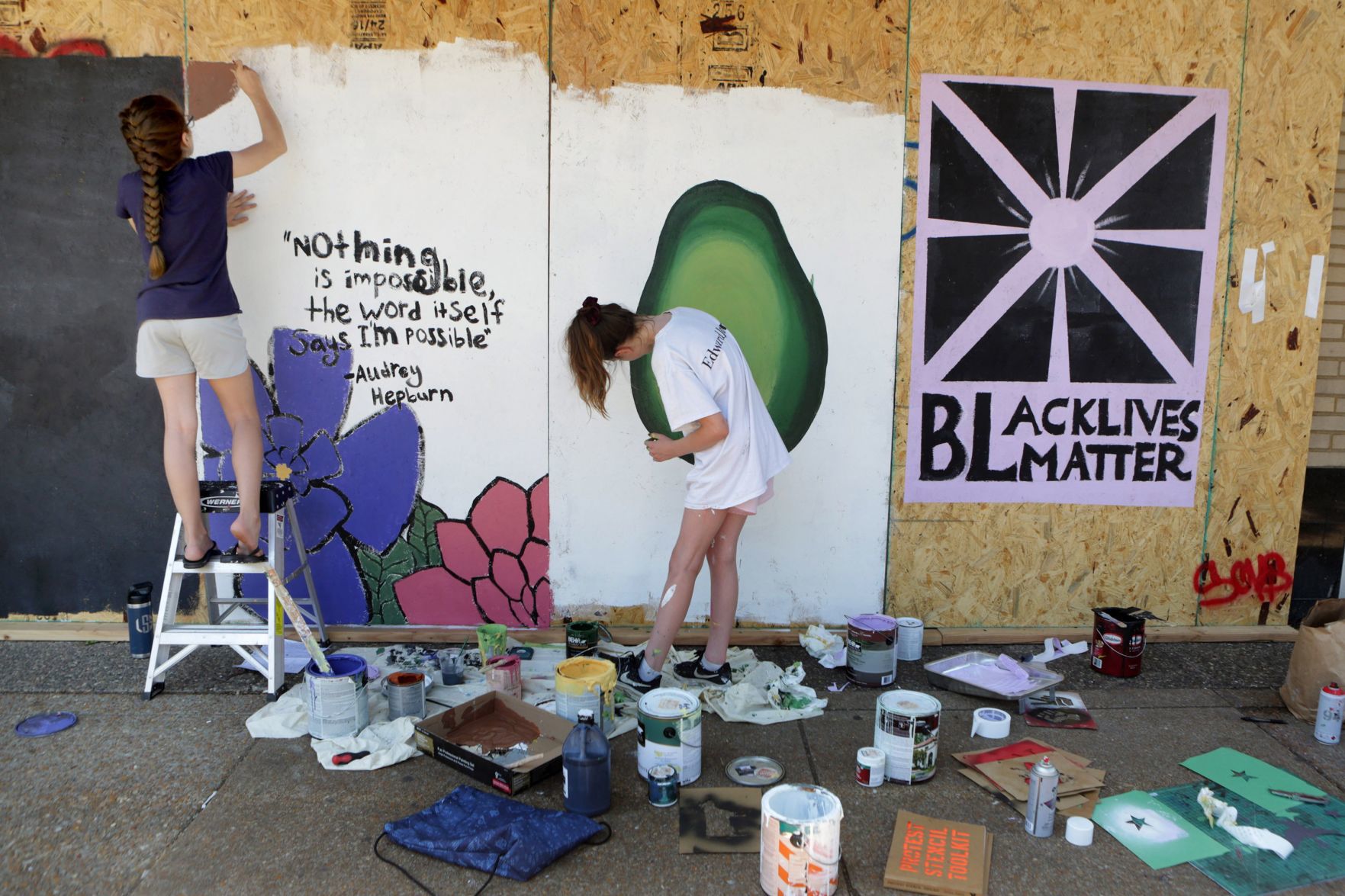 Black Lives Matter painted boards